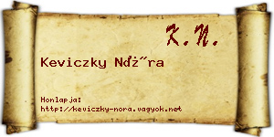 Keviczky Nóra névjegykártya