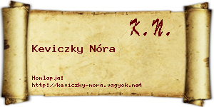 Keviczky Nóra névjegykártya
