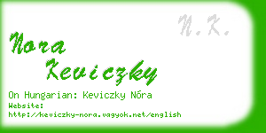 nora keviczky business card